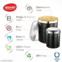 Graceful Jars & Containers - L XH X W: 13.5 X16.5 X13.5cm, Black, Stainless Steel, 4 Pieces of 1 Pack